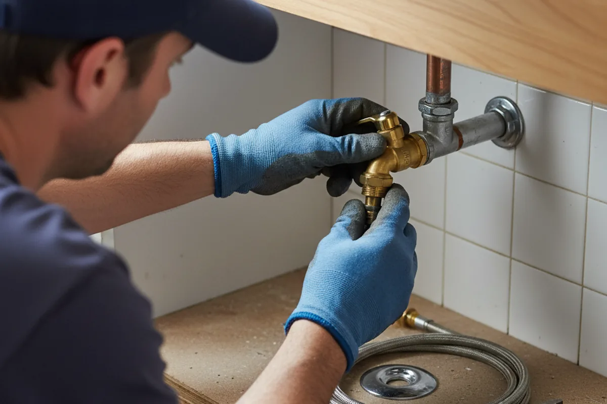 Shutoff valve and fitting work during Burst Pipe Repair in Swisher